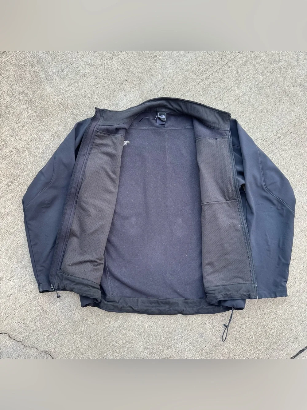 The North Face Men's Softshell Jacket Size XL Black Full Zip Windproof Fleece-Li